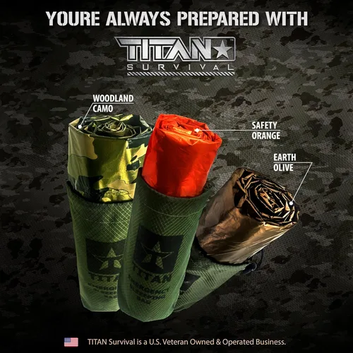 Vista 7 de Titan extra-thick Mylar – Saco de dormir de emergencia Diseñado para la NASA exploración espacial y Retención de calor. Perfecto para kits