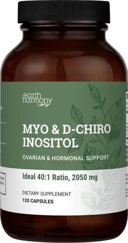 Earth Harmony - Suplemento de Mio-Inositol y D-Chiro Inositol para Mujeres, Equilibrio Ovárico y Hormonal para Mujeres - Apoya Ciclos Normales,