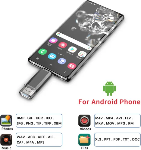 Vista 5 de Vansuny Unidad flash tipo C de 64 GB 2 en 1 OTG USB 3.0 + USB C Memory Stick con llavero Dual Tipo C Thumb Drive Photo Stick Jump Drive