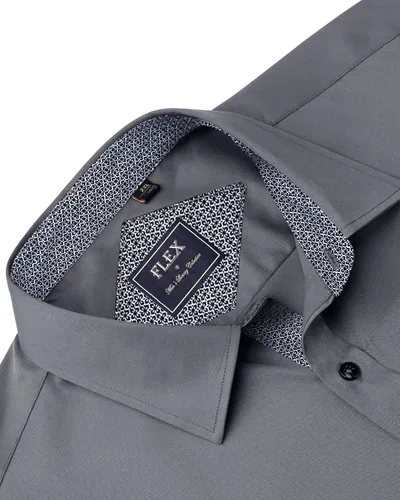 Vista 5 de J.VER Camisa de vestir elástica de manga larga casual para hombre, sin arrugas, ajuste regular, con botones