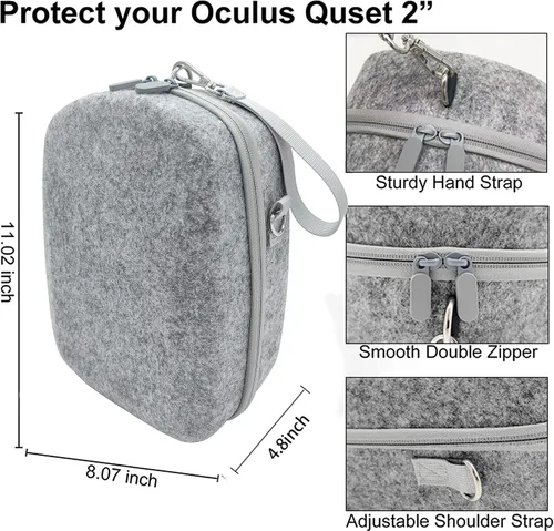 Vista 2 de subeirey Funda para Oculus Quest 2 funda de realidad virtual resistente al agua funda de transporte de viaje ligera y portátil bolsa cruzada