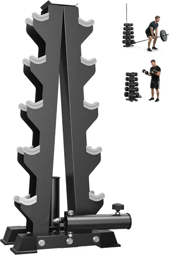 Vista 29 de HANDBODE Dumbbell Rack A Frame Weight Rack Stand Dumbbell Weight Storage for Home Gym, Space-Saving Weight Stand for Home Gym