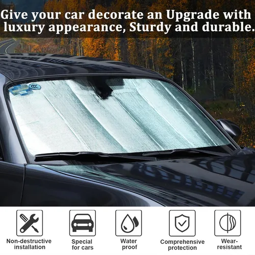 Vista 2 de Parasol para parabrisas de automóvil compatible con Mazda MX-5 2016-2024, protector de visera solar para ventana delantera, protección UV