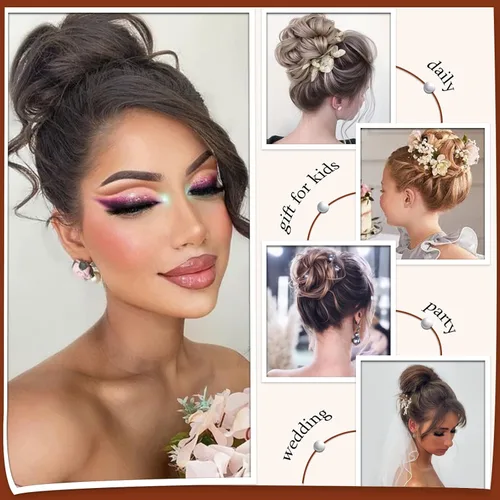 Vista 5 de SOFEIYAN Clip de Garra para Moño Despeinado Pieza de Cabello Ondulado Rizado Clip de Moño con Garra Chignon Coleta Postizos Extensiones de Cabello