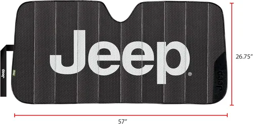 Vista 2 de Plasticolor 003859W01 - Parasol para parabrisas delantero de Jeep, acabado mate negro, para auto, camión o SUV