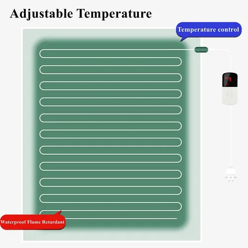 Vista 3 de Heated Carpet Area Rugs Heated Floor Mat with Adjustable Temperature Timer, Electric Heating Pad, Radiant Floor Heater Foot Warmers(B,80x120cm)