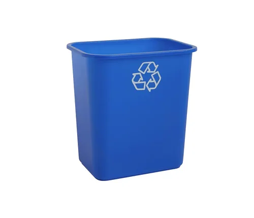 Vista 4 de United Solutions - Papelera eficiente de 7 galones y 28 cuartos de galón, cabe debajo del escritorio, espacios pequeños y estrechos en oficinas