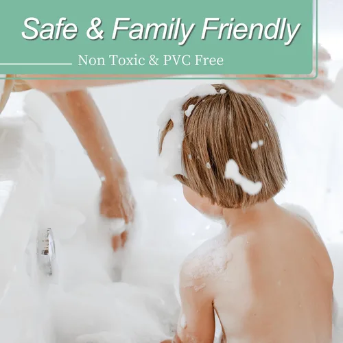 Vista 7 de Mrs Awesome - Forro de cortina de ducha azul marino con 3 imanes, cortina de ducha premium flexible y resistente de plástico para baño, ligera