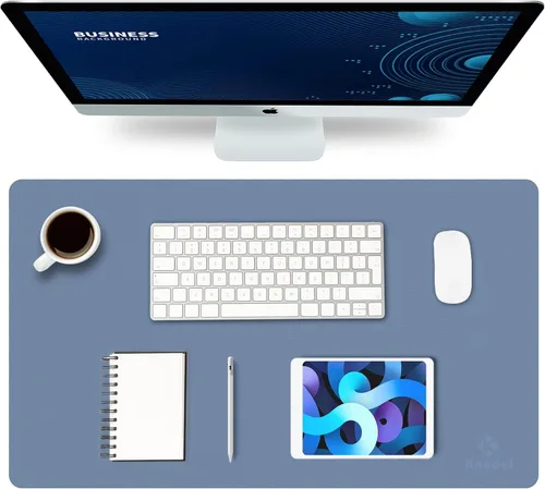 Vista 27 de K KNODEL Alfombrilla de escritorio pequeña de cuero para oficina, para mouse y teclado, alfombrilla para computadora y laptop, protector y cubierta