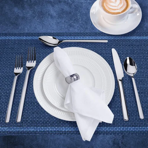 Vista 7 de KINGSTONE Juego de Cucharas de Cena de 4, Cucharas de Acero Inoxidable 18/10 de 8 Pulgadas para Mesa en el Hogar, Cocina y Restaurante, Aptas