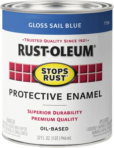 Vista 47 de Rust-Oleum 7797502 - Pintura anti-óxido para aplicación con brocha, cuarto de galón, blanco semibrillante (paquete de 1)