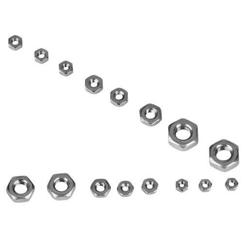 Vista 7 de Juego de tuercas hexagonales, 140 tuercas hexagonales de acero inoxidable M1 M1.2 M1.4 M1.6 M2 M2.5 M3 para sujetadores industriales