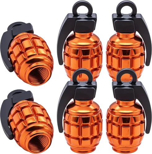 Vista 24 de 6 piezas tapas de válvula de neumático, cubiertas universales de válvula de neumático de aleación de aluminio para automóviles, camiones, SUV, Negro