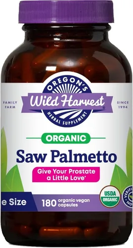 Vista 6 de Oregon's Wild Harvest Saw Palmetto Organic Capsules, 90 cápsulas vegetarianas, 1170 mg