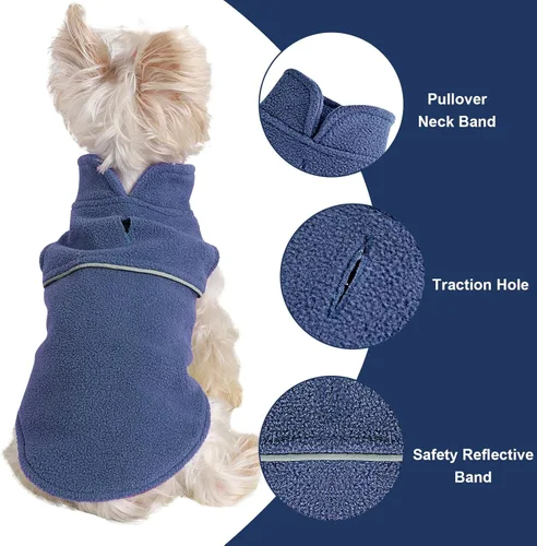Vista 28 de Chaleco de forro polar con estampado a cuadros rojos, suéter de invierno para mascotas para perros pequeños, niños y niñas, suéter cálido