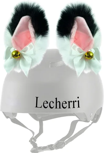 Vista 7 de Orejas de gato para casco, orejas de zorro con campana, accesorios para casco de campana, 2 unidades, diseño reutilizable (casco no incluido)