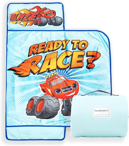 Jay Franco Alfombrilla para siesta para niños con almohada y manta integradas – Saco de dormir suave de 46"x20" de microfibra con etiqueta de nombre