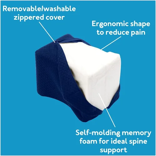 Vista 2 de Almohada ortopédica de rodilla para personas que duermen de lado, almohada ergonómica de espuma viscoelástica para el dolor de espalda