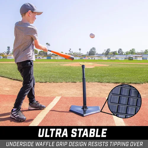 Vista 3 de GoSports Soportes de bateo de béisbol y sóftbol - Elige Jr. o estándar - Soporte de bateo de goma ajustable