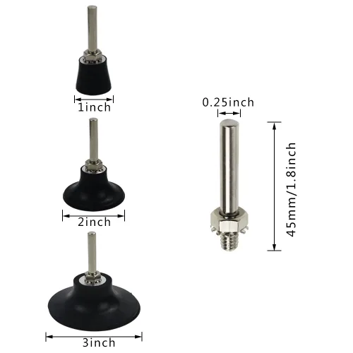 Vista 2 de Coceca Paquete de 5 soportes de disco de cambio rápido universales de 2 pulgadas, 3 pulgadas y 1 pulgada con vástago de 1/4 pulgadas para amoladora