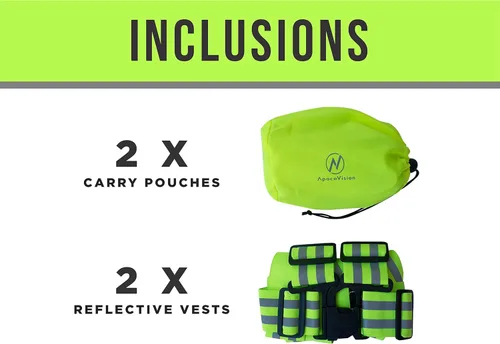 Vista 2 de Reflective Vest (2 Pack) Lightweight, Adjustable & Elastic Safety & High Visibility for Running, Jogging, Walking, Cycling