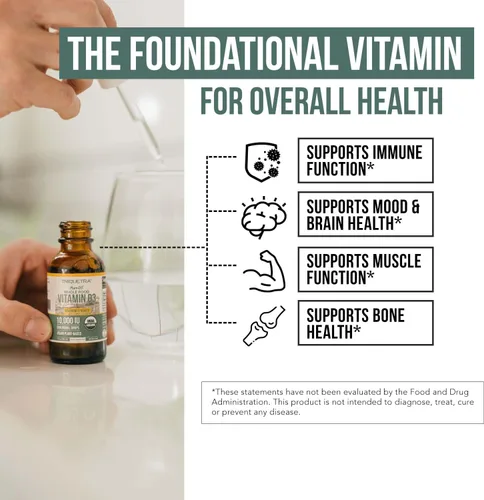 Vista 5 de Planta-D3 Vitamina D3 Orgánica 5000 UI - Vegana, Líquido Sublingual de Fuerza Máxima D3 en Gotas - 200% Mayor Absorción - Forma de Colecalciferol