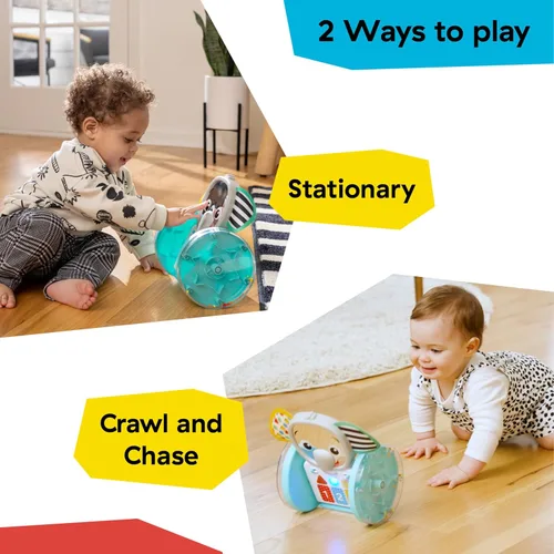 Vista 2 de Juguete de bebé para gatear Earl de Baby Einstein Chase & Tap, con espejo y música, para bebés de 6 meses en adelante