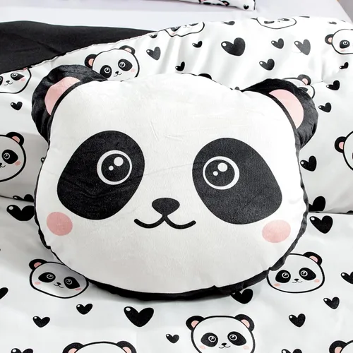 Vista 4 de Chezmoi Collection Juego de ropa de cama de 3 piezas para niñas, color blanco y negro, tamaño individual, juego de edredón de microfibra