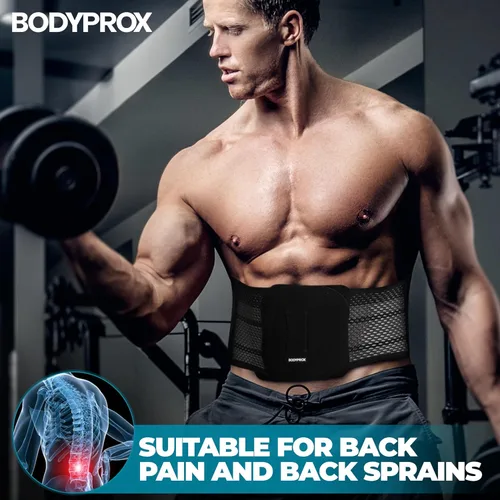 Vista 5 de Bodyprox Faja de espalda transpirable, faja de soporte para la espalda para hombres y mujeres.