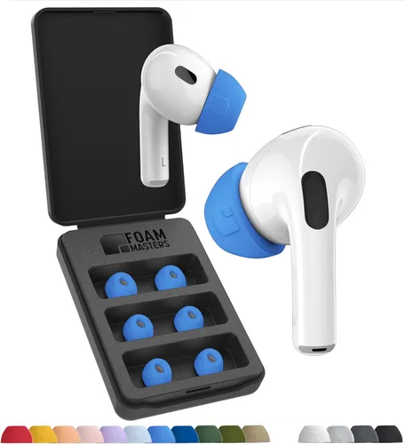 Vista 17 de Almohadillas de espuma viscoelástica Ultra-Premium de Foam Masters para AirPods Pro 1ª y 2ª generación 3 pares Nueva versión Ajuste seguro