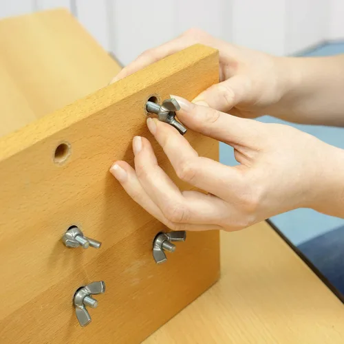 Vista 5 de uxcell Tuercas de ala de latón, tuerca de mariposa M5 M5, aprieta los sujetadores para muebles, maquinaria, equipo electrónico, 8 piezas