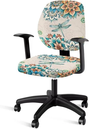 Vista 17 de Funda para silla de oficina de mariposa amarilla, fundas elásticas elásticas para silla de escritorio de oficina, funda suave para silla