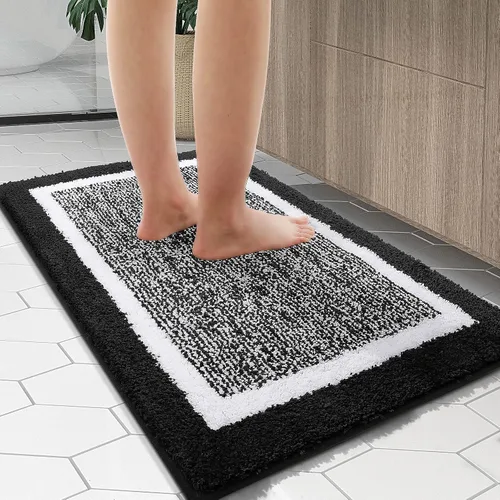 Vista 186 de OLANLY Alfombras de baño 30x20, tapete de baño de microfibra extra suave y absorbente, antideslizante, lavable a máquina, secado rápido, alfombra