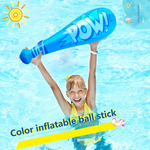 Vista 3 de Sonarun Paquete de 40 bates inflables de béisbol de 18 pulgadas, juguete inflable de bate de béisbol para carnaval, cumpleaños, piscina, béisbol