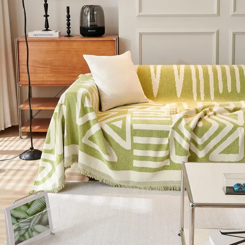 Vista 18 de VClife - Funda para sofá de 2 plazas o modular, de felpilla, lavable, apta para mascotas y perros, protectora, con borlas, azul, 71 x 118 pulgadas