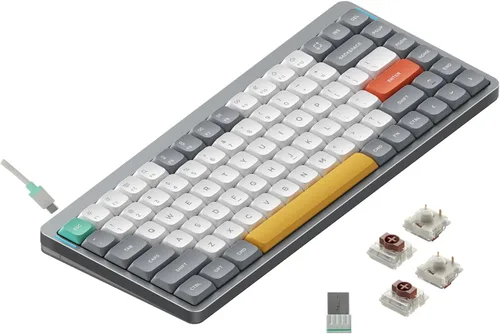 Vista 13 de NuPhy Air75 V2 Teclado mecánico portátil 75% de bajo perfil, teclado inalámbrico, compatible con teclados Bluetooth Bluetooth/2.4G/USB-C RGB