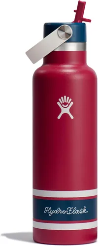 Vista 23 de Hydro Flask Botella de agua – Acero inoxidable aislado – Tapa flexible con pajita de boca estándar, antiderrames, a prueba de fugas y recargable