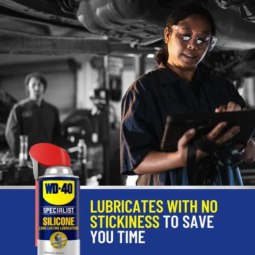 Vista 5 de WD-40 Specialist Lubricante de silicona con spray de pajilla inteligente de dos maneras, paquete doble, 11 OZ
