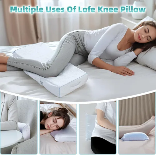 Vista 15 de Almohada de rodilla fresca para personas que duermen de lado, dolor de cadera de 4 pulgadas, almohada de piernas ajustable para múltiples usos