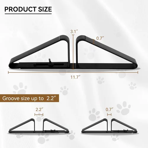 Vista 5 de PUPETPO Pies de soporte para puerta para mascotas (versión actualizada), juego de 2 pies de soporte de metal para puerta para mascotas para puertas