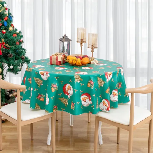 Vista 10 de Mantel rectangular de vinilo de 52 x 70 pulgadas con reverso de franela, mantel para el día de San Valentín, mantel de hule 100% impermeable