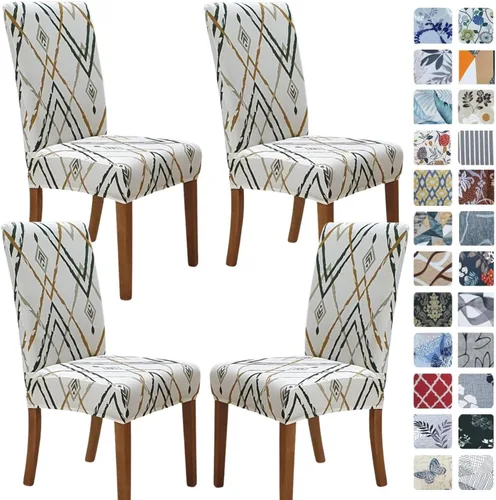 Vista 15 de SPRINGRICO Fundas navideñas para sillas de comedor, paquete de 6, fundas elásticas para sillas de comedor, fundas para sillas Parsons de cocina