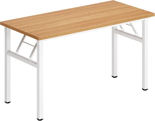 Vista 238 de DlandHome Escritorio plegable pequeño de 31.5 pulgadas, escritorio de computadora para oficina en casa, mesa plegable para espacios pequeños,