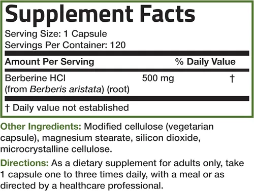 Vista 12 de Bronson Berberina como berberina HCI Berberis Aristata 500mg por cápsula vegetariana sin OMG, 30 cápsulas vegetarianas