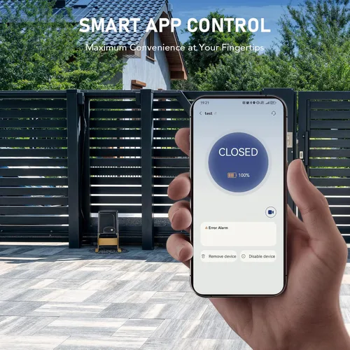 Vista 2 de CO-Z APP Smart abridor automático de puerta corrediza, abridor de puerta eléctrico de 280W para puertas de hasta 1400 lb 40 pies, sistema