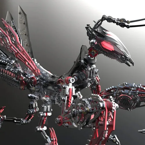 Vista 8 de Metalkitor Rompecabezas de metal 3D para adultos, kit de modelo de mantis gigante - adorno steampunk de bricolaje - rompecabezas de ensamblaje