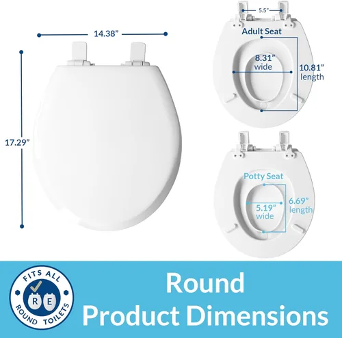 Vista 7 de Mayfair NextStep2 - Asiento de inodoro de cierre lento con asiento para orinal integrado para niños pequeños, desmontable, color blanco, redondo