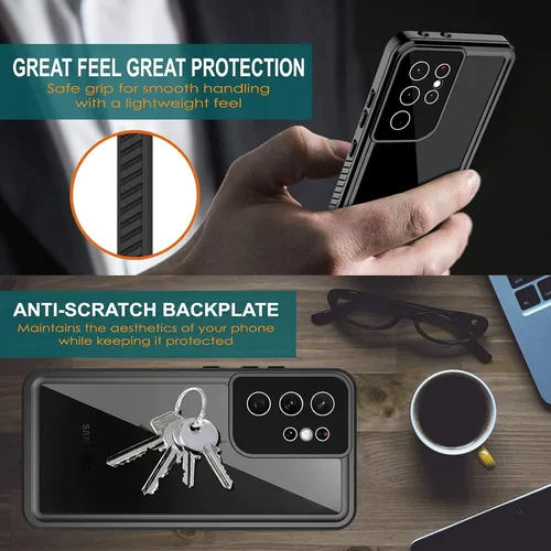 Vista 5 de ANTSHARE Funda impermeable para Samsung Galaxy S21 Ultra, funda para Galaxy S21 Ultra con protector de pantalla, cuerpo completo 360, resistente, a