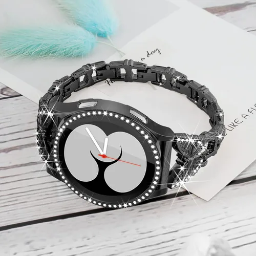 Vista 2 de Correa de mariposa compatible con Samsung Galaxy Watch 4 5 FE - Correa de 1.575 pulgadas con protector de pantalla, 0.787 pulgadas de liberación