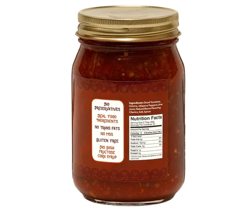 Vista 2 de Salsa de Tocino Green Jay Gourmet - Salsa de Calor Medio con Tocino Natural y Jalapeños - Salsa Gourmet para Dip sin Conservantes - Sin Gluten, Sin